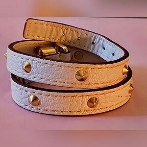 Louis Vuitton Suhali Leather Double Wrap Studded Bracelet